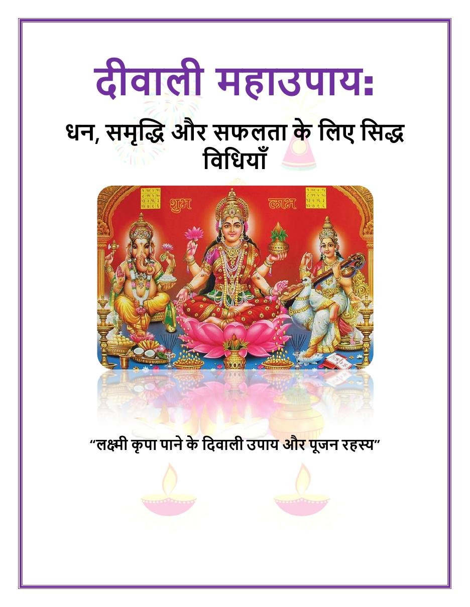 दीवाली धन लक्ष्मी प्राप्ति पुस्तक कवर